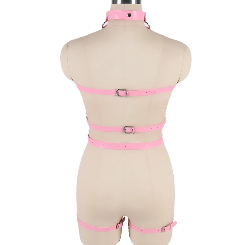 

Leather Body Harness Bra Women Sexy Full Bondage Lingerie Set Punk Gothic Strappy Tops Cage Harnesses Adjust Size