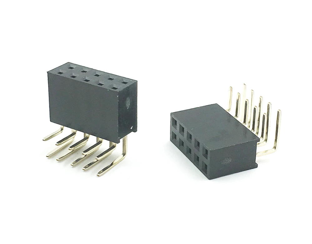 100 шт 2,54 мм Двухрядные Угловые женские головки RA90D 2x2 P/3 P/4 P/5 P/6 P/7 P/8 P/10 P/20 P/ 25 P/40 P 0," двойной гнездовой штыревой разъем