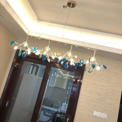 G4 led железные в стиле постмодерн Агатовая люстра светлячок. Люстра освещение подвесной светильник Lampen Lustre для столовой фойе