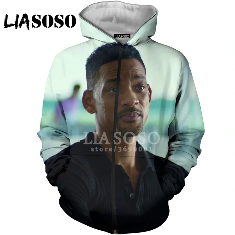 LIASOSO 3D принт для женщин и мужчин Will Smith The Fresh Prince of Bel-Air толстовки на молнии с