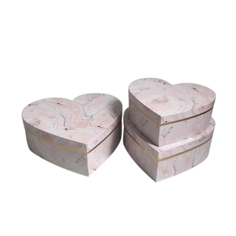 3 шт. набор бронзовых краев мраморная Цветочная коробка в форме сердца подарочная