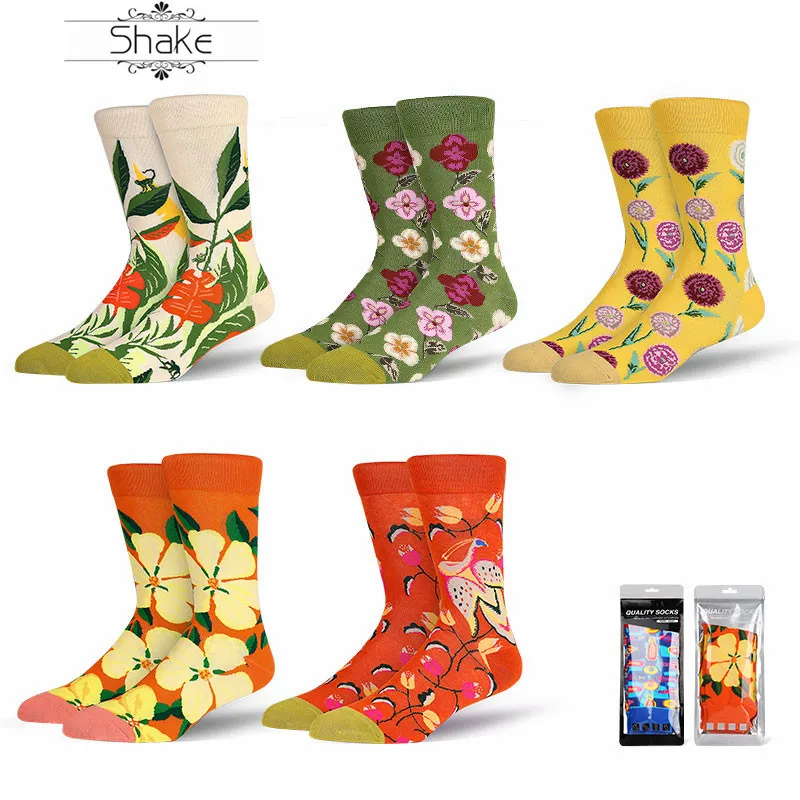 Shake Модные женские носки с цветочным узором длинные без пятки унисекс животными и