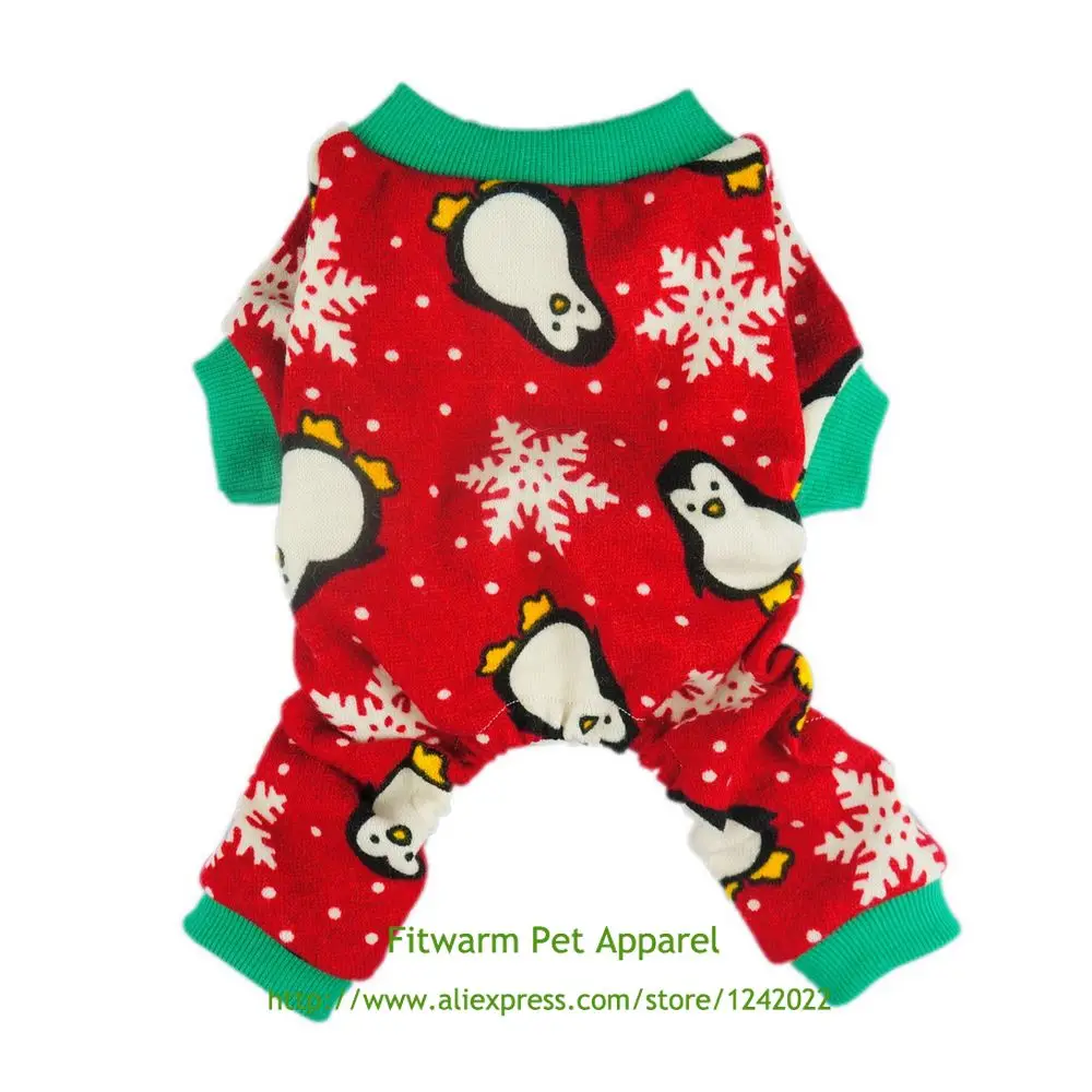 Fitwarm милый пингвин Рождество Одежда для домашних животных собак пижамы мягкие