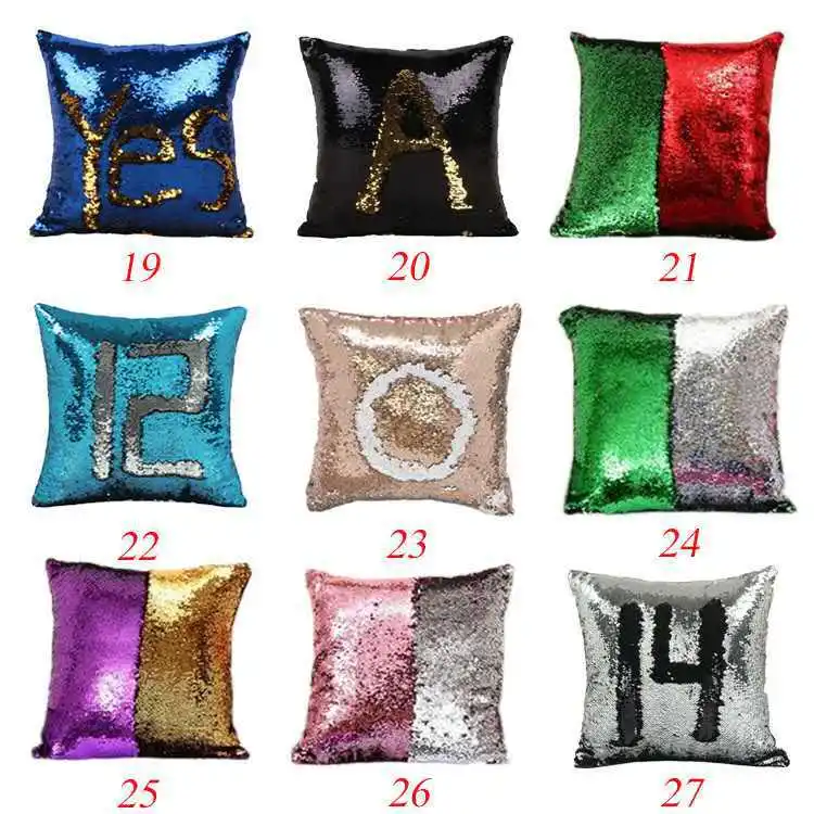 Sequin Mermaid Throw Подушка DIY двухцветная блестящая Волшебная подушка для дивана домашняя Новогодняя декоративная Cojines наволочка
