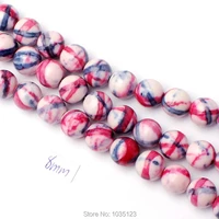 high quality 8mm pretty round shape mixed color stone diy loose beads strand 15 diy creative jewellery making w3341