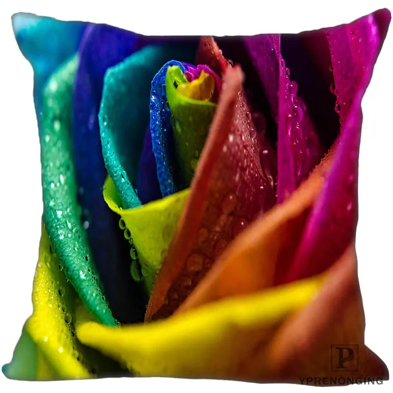 Square Pillowcase Пользовательские радужные розы квадратная Наволочка на заказ молнии чехол для подушки 35X35,40x40,45x45 см(одна сторона) 180522-02-06 - Цвет: Square Pillowcase