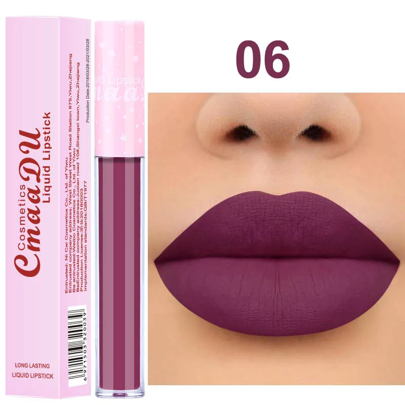 Сексуальная Матовая жидкая губная помада водостойкая долговечная бархатная