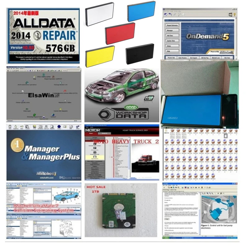 Новое поступление Alldata 10,53 программное обеспечение для ремонта всех данных с mitchell ondemand программное обеспечение менеджер плюс 47in1tb usb hdd