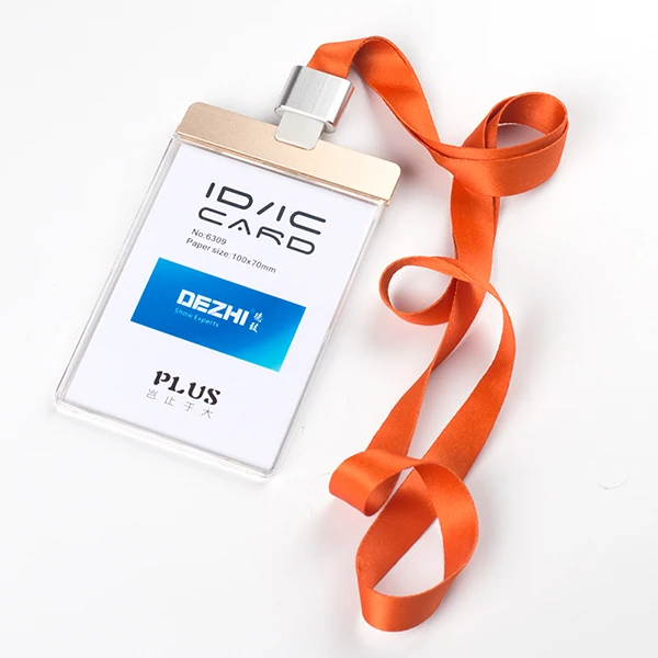 Dezhi ID Holder показывает набор рабочих карт 10x7 см идентификационная карта телескопическая куртка прозрачный ID бейдж чехол прозрачный - Цвет: M-gold orange sets