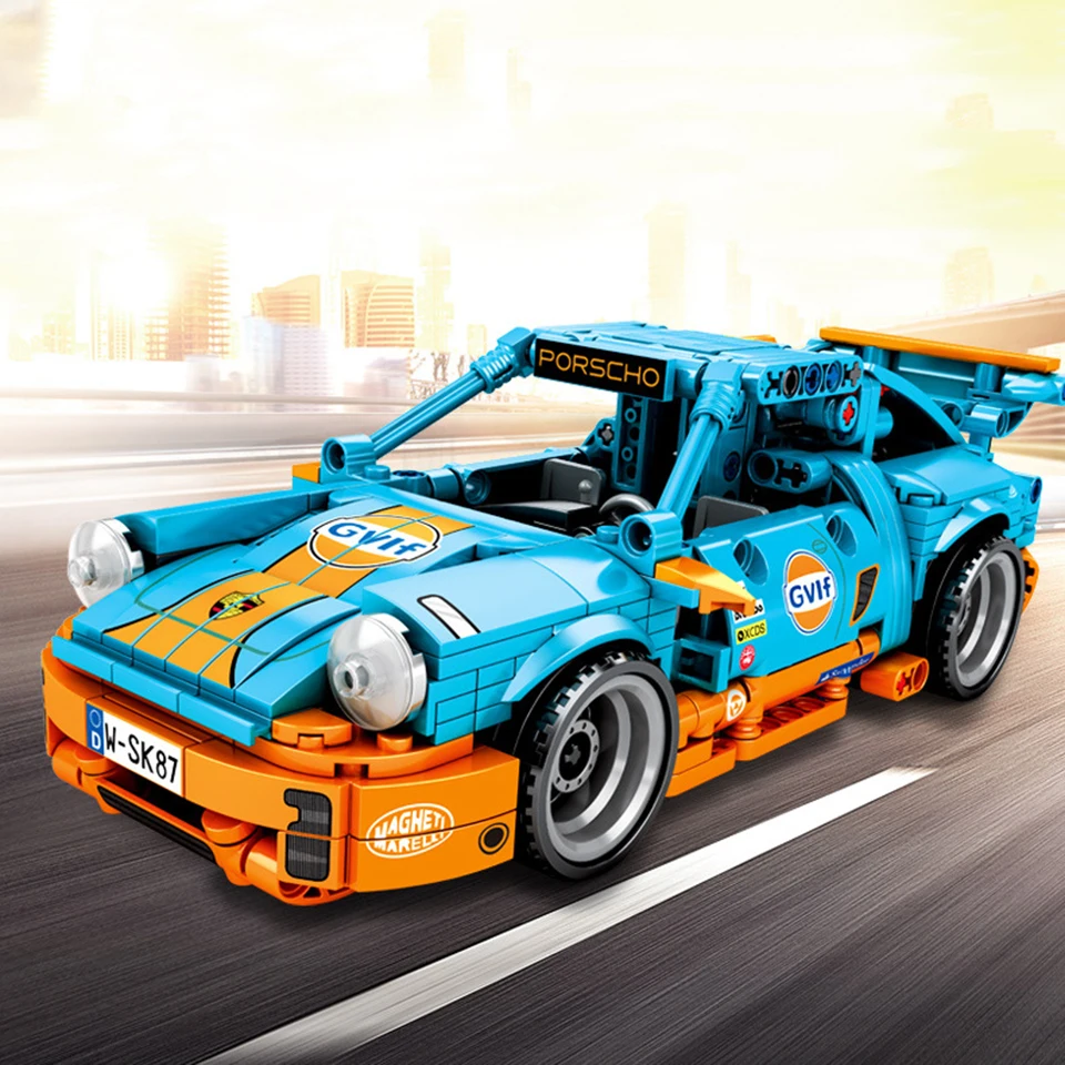 Собрать Technic Porscher Супер гоночный приспособление для автомобиля Модель