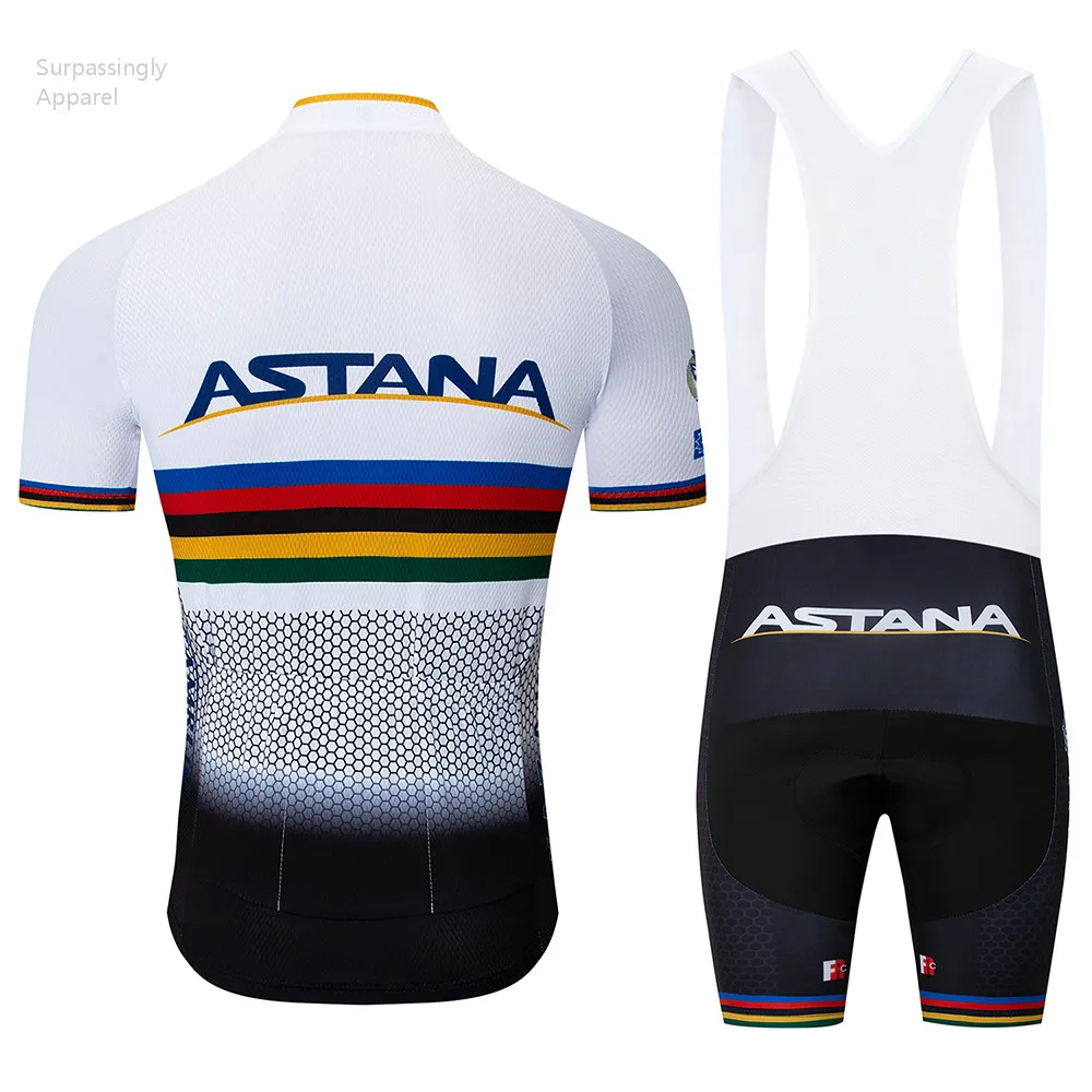 2018 White ASTANA Cycling Jersey Summer UCI World Tour Team Short Sleeve Bike Clothing Ropa Ciclismo Sportswear | Спорт и