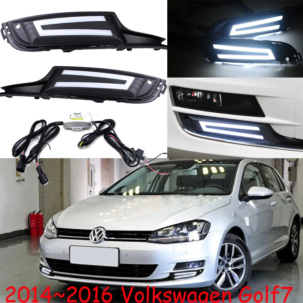 Год для vw Golf7 Дневной светильник Golf 7 автомобильные аксессуары светодиодный DRL головной светильник для Golf7 противотуманный светильник