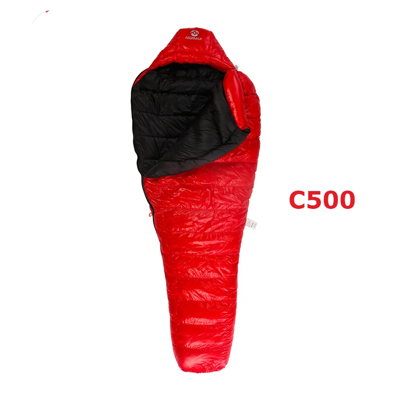 C500 Aegismax зима C500 C700 Открытый Сверхлегкий походный Кемпинг Мумия 650FP утиный пух хлопок Гибридный спальный мешок зима - Цвет: C500