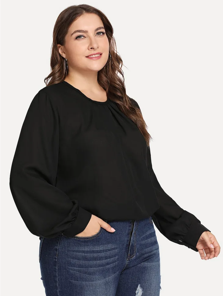 Женская Повседневная шифоновая рубашка Shein Свободная из полиэстера большого