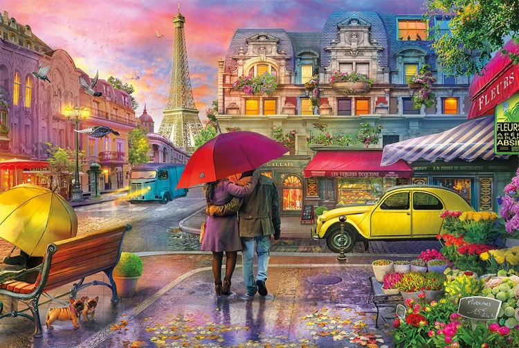 PUZZLE 500 PIECES MOMEMO Романтический Париж Пейзаж головоломки деревянные 1000 шт. для взрослых декомпрессии игрушечные лошадки детские развивающие подарки - Цвет: PUZZLE 500 PIECES