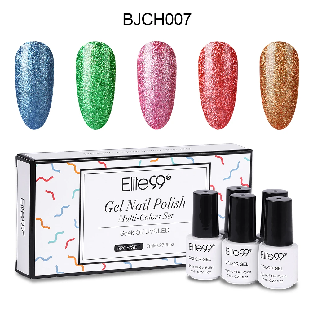 BJCH007 Elite99, 5 шт./лот, Гель-лак телесного цвета с подарочной коробкой, 7 мл, Полуперманентная эмаль, УФ-гель, впитывающий гель для лака для ногтей - Цвет: BJCH007