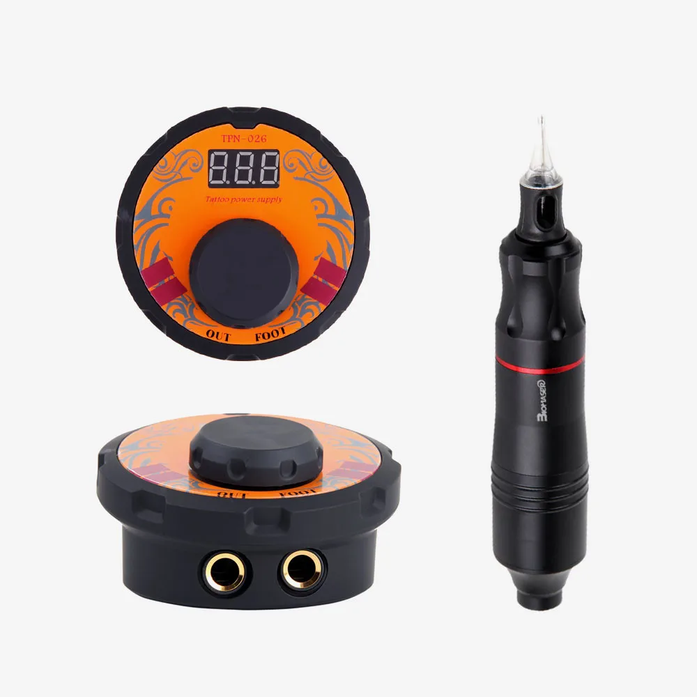CTG003Black BIOMASER, профессиональный роторный тату-пистолет, ЖК-дисплей, двойное тату-питание, тату-ручка, машинка, набор, ЖК-Мини-электрооборудование, принадлежности - Цвет: CTG003Black