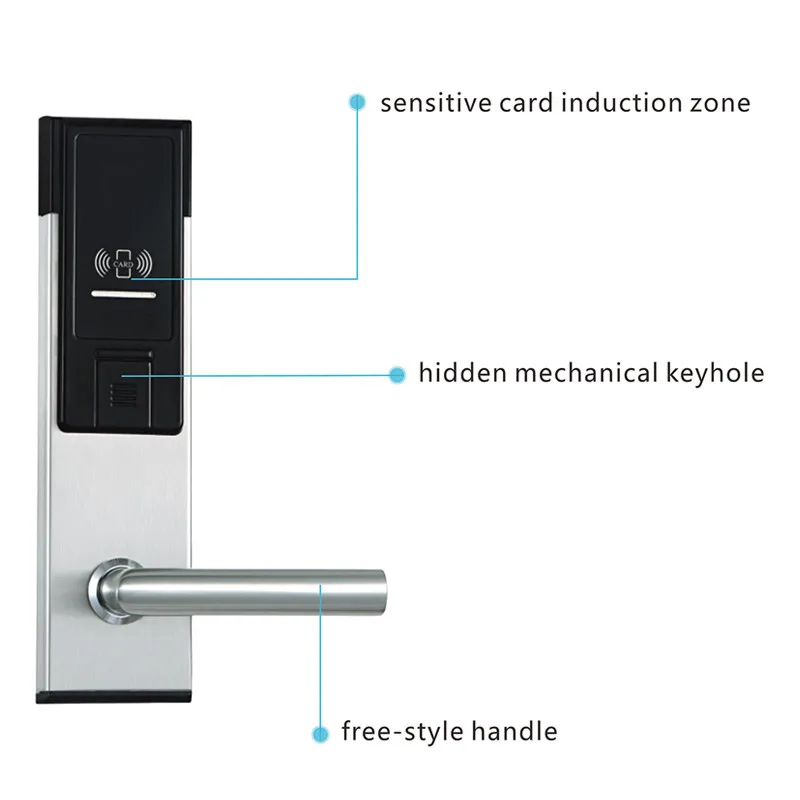 LACHCO Electronic RFID Card Door Lock with Key For Office Apartment Hotel Home Latch Deadbolt L16021BS | Безопасность и защита