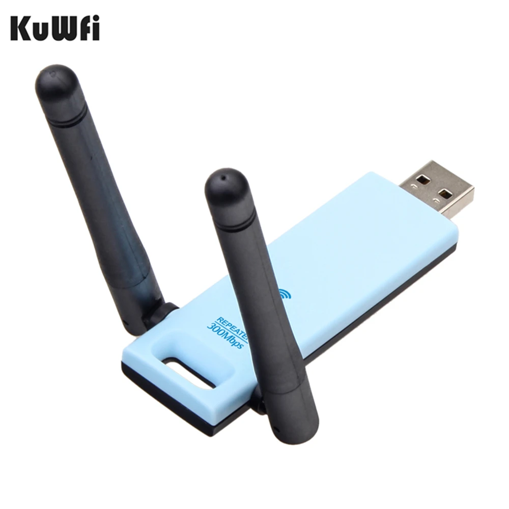 KuWFi 300 Мбит/с Wi Fi повторитель 2 4 ГГц приемник USB WiFi усилитель сигнала ПК адаптер