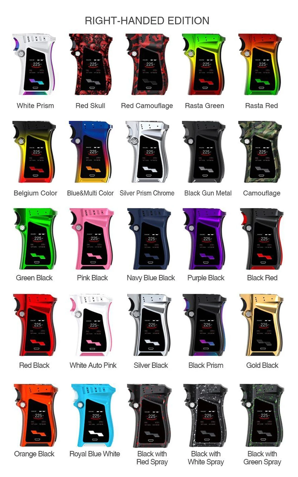 SMOK Mag Box Mod 225 Вт правый вейп электронная сигарета для атомайзера TFV12 PRINCE Tank V12 Prince испаритель катушка