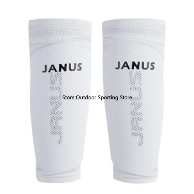 JANUS 1 пара, футбольные щитки, футбольные наколенники для ног, Вратарские тренировочные протекторы для ног, укороченные рукава+ футбольные леггинсы, набор тарелок - Цвет: Белый