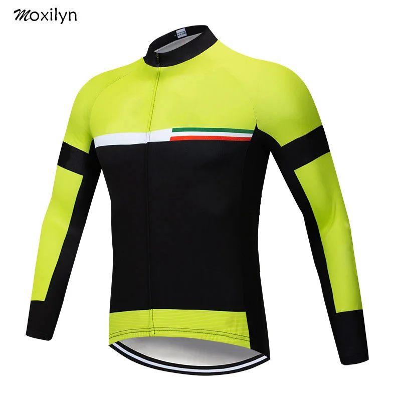 jersey no fleece Moxilyn, комплект Джерси для велоспорта, Зимняя Теплая Флисовая одежда с длинным рукавом для гонок, одежда для велоспорта, одежда для велоспорта - Цвет: jersey no fleece