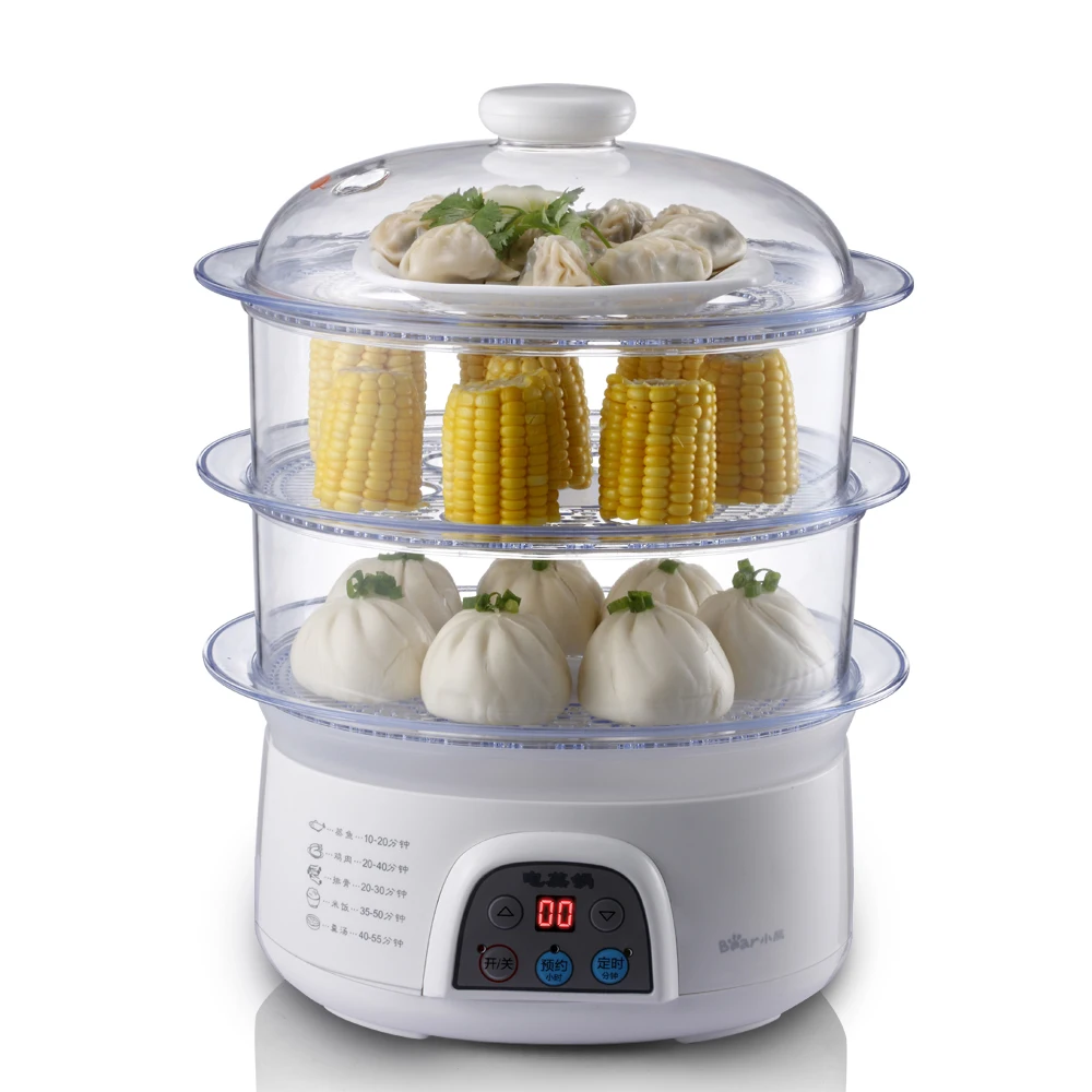 Электрический нагреватель еды Пароварка 3 слоя многофункциональный 4L 60 минут