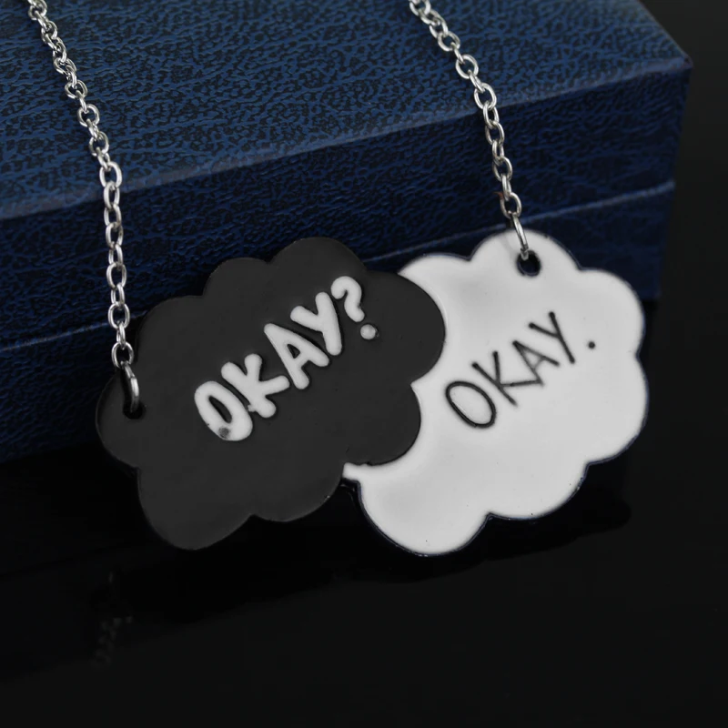 The Fault In Our Stars OKAY Alloy Pendent Charm Necklace Vintage Cloud Friendship Gift For Men Women Lover Factory Direct Sale | Украшения