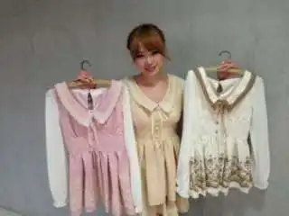 Экспорт в Японию L * z Лиза флок с принтом кружевной кукольный воротник топы