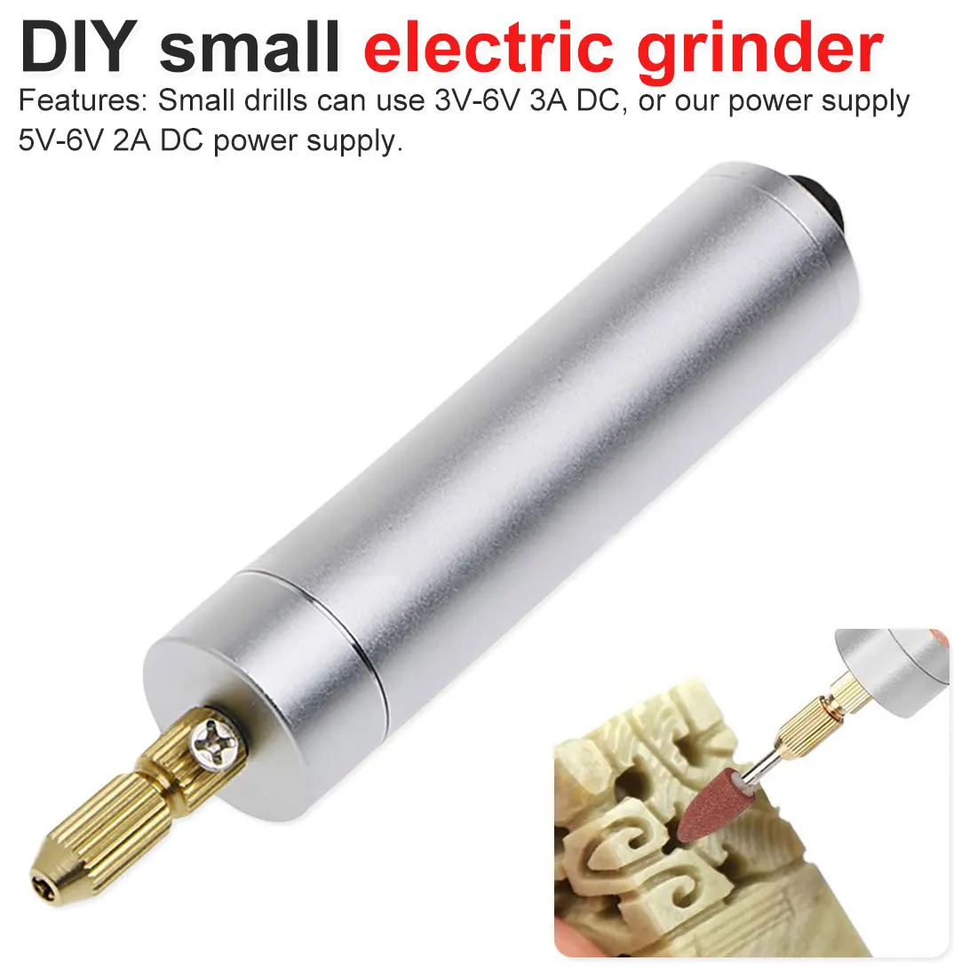 Мини-микро маленькая электрическая алюминиевая ручная дрель для электродрели