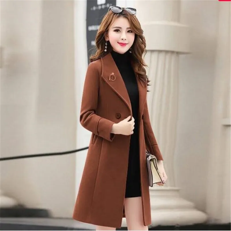Новое повседневное пальто больших размеров Женская шерстяная парка средней