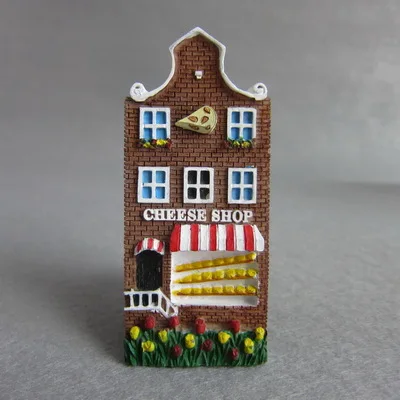 Cheese Shop Голландские туристические сувенирные магниты на холодильник 3D Красочные дома смолы холодильник магнитные наклейки домашний декор украшения - Цвет: Cheese Shop
