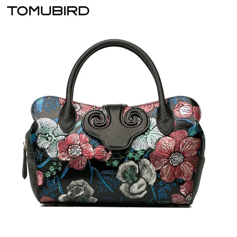 Сумка TOMUBIRD Женская из натуральной воловьей кожи с тиснением розы | Багаж и сумки