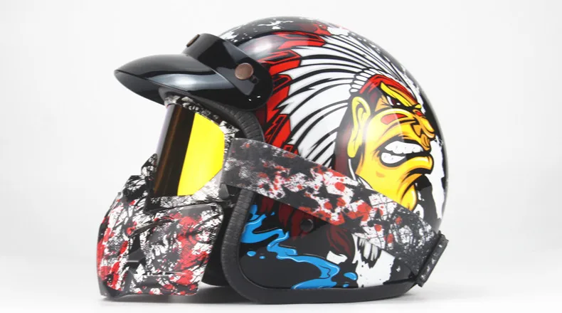 3/4 шлемы moto rcycle ретро с открытым лицом винтажные Racer Cascos moto rcycle шлем с goggle mask