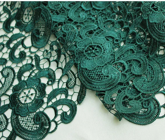 Diy Q45 зеленая Водорастворимая кружевная ткань, ажурная стереоткань для вышивки, ткань для платья, пальто, ручная работа