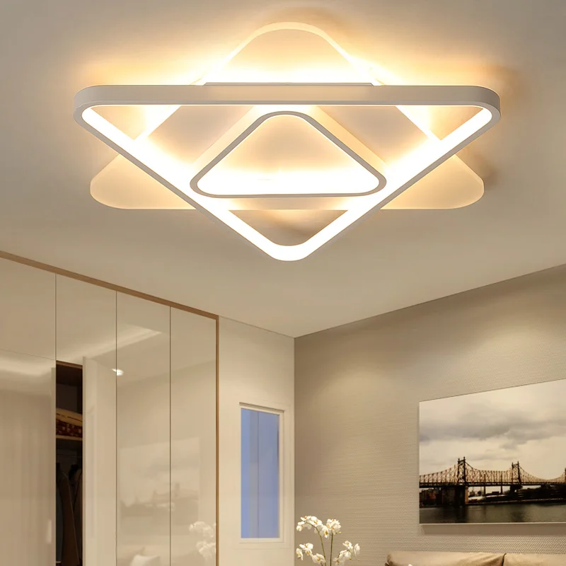 White Finish Modern Led Ceiling Lights For Living Room Master Bedroom Home Deco Lamp Fixtures | Лампы и освещение