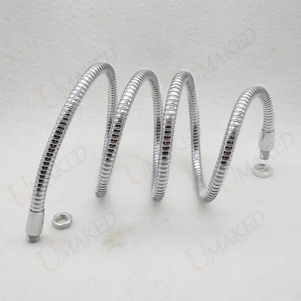 1 шт. Dia10mm led гусиная шея 20-100 см хромированный Железный шланг M10/InM10 Светодиодная гибкая Универсальная мягкая труба talbe лампа металлическая змеиная трубка