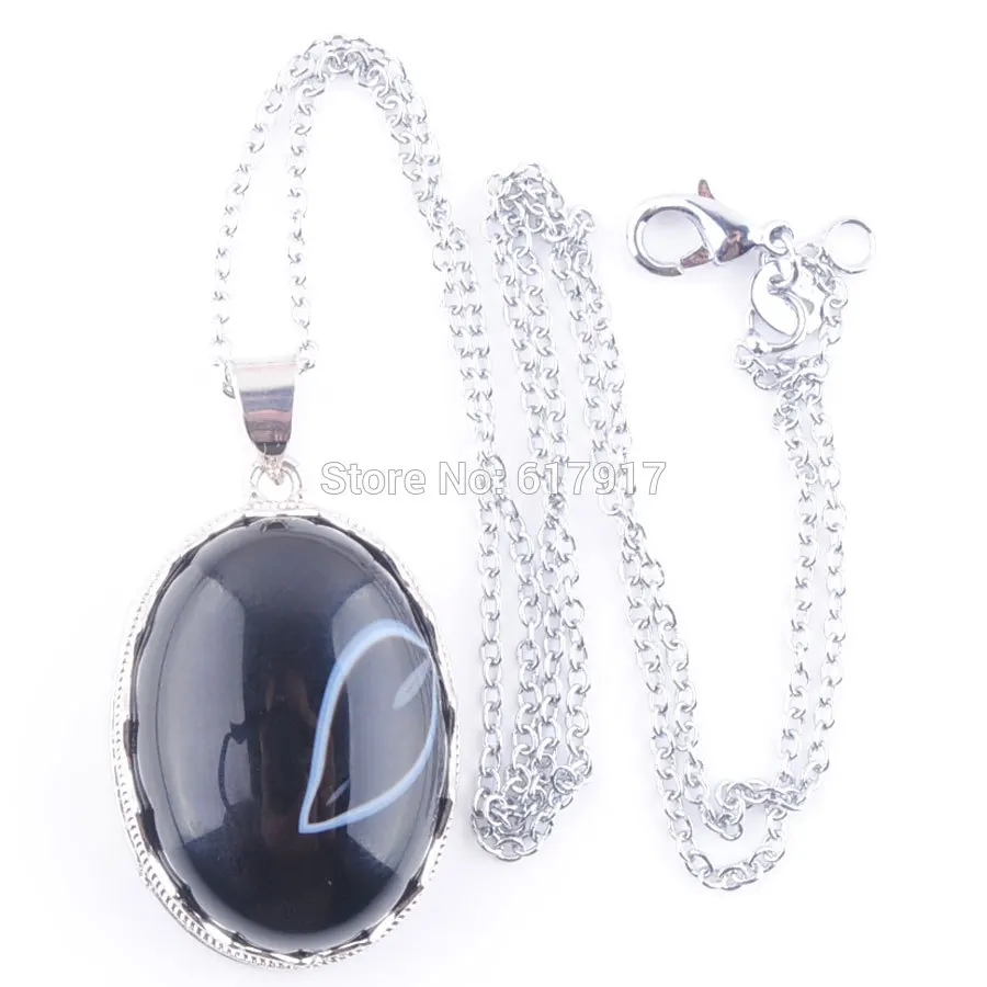 Pendant and Chain RONGZUAN прекрасный натуральный розовый Quartzs бирюза Агаты Jaspers камень яйцо форма бисера кулон цепочки и ожерелья цепи для женщин ювелирные изделия TBN376 - Окраска металла: Pendant and Chain