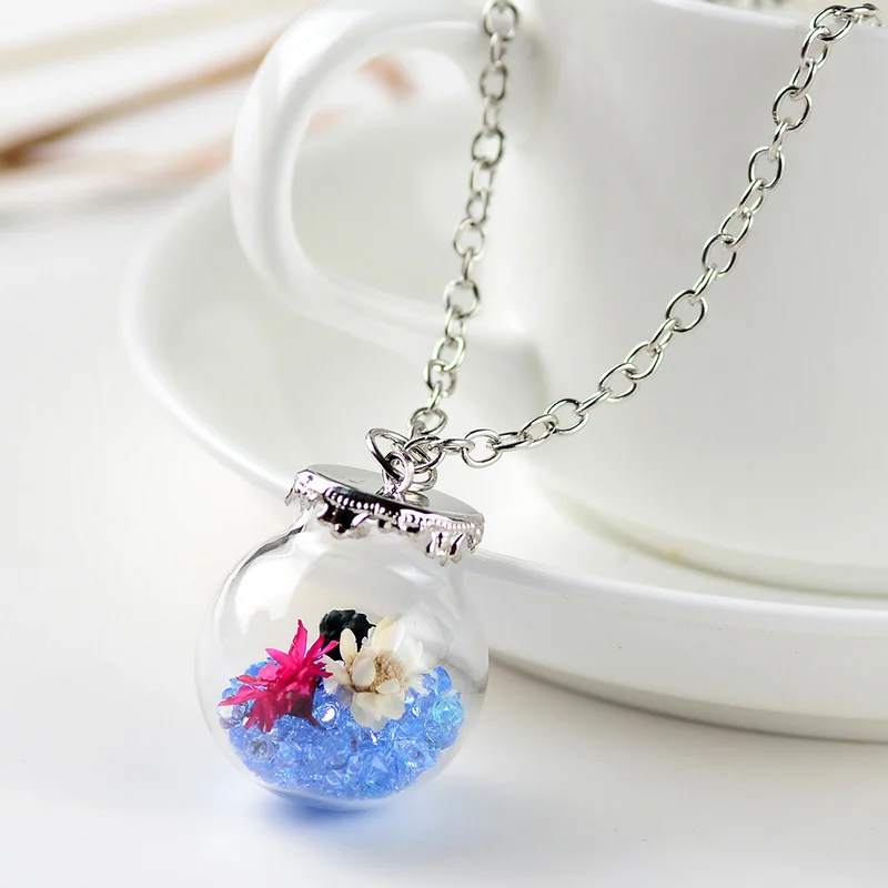 Оригинальное ожерелье подвеска в виде бутылки для дрифтинга с живым круглым