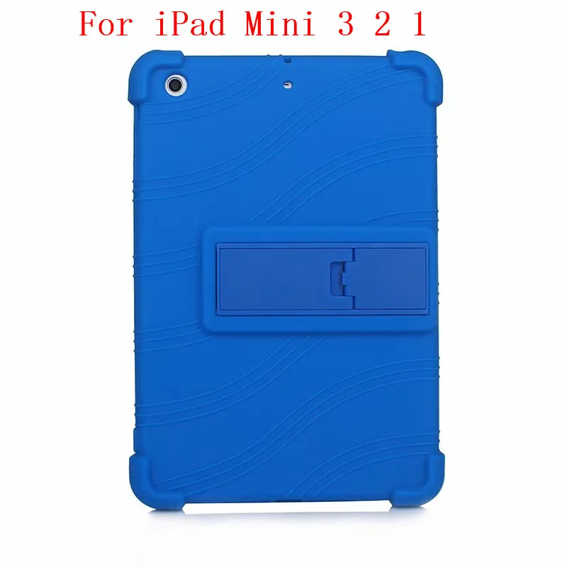 Силиконовый чехол для Apple iPad Mini 5 чехол для детей противоударный для iPad Mini 4 3 2 1 мягкие чехлы - Цвет: Mini 3 2 1 Deep Blue