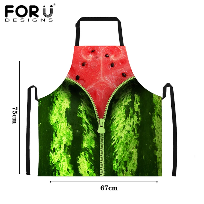 FORUDESIGNS/Новинка 3D фрукты, арбуз/оранжевый/Pitaya женские фартуки забавные Кухня Для мужчин поварский фартук дамы талии Пособия по кулинарии фартуки