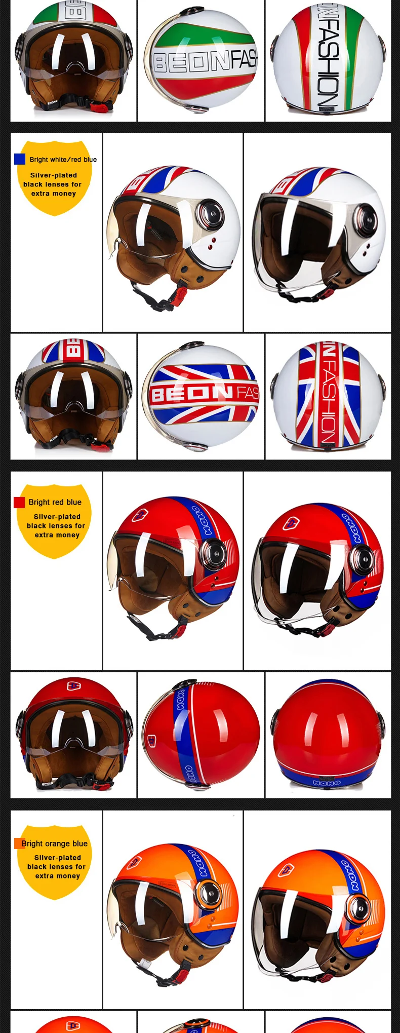 BEON B110B с открытым лицом мотоциклетный шлем Casco Capacete, винтажный Ретро шлем, шлем для скутера ECE