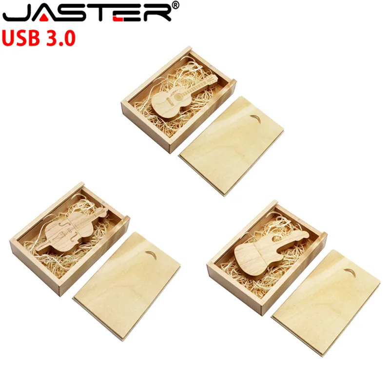 JASTER USB 3,0 логотип клиента деревянная гитара скрипка usb+ коробка USB флэш-накопитель подарок 4 ГБ 8 ГБ 16 ГБ 32 ГБ 64 ГБ(более 10 шт. бесплатный логотип