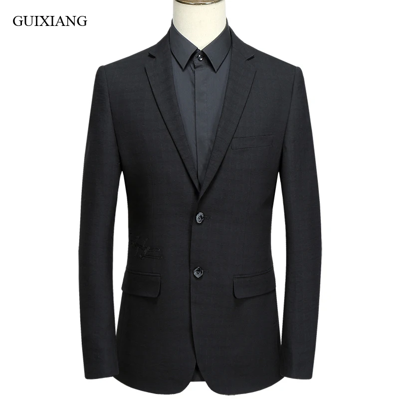 

2019 new spring style men boutique leisure solid blazer high quality single breasted fashion formal slim suit jacket size M-3XL
