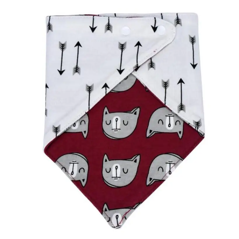1-3 Year old girl boy baby bibs cotton bandana double-sided available use eating feeding Bib towel baberos #JD825 | Детская одежда и