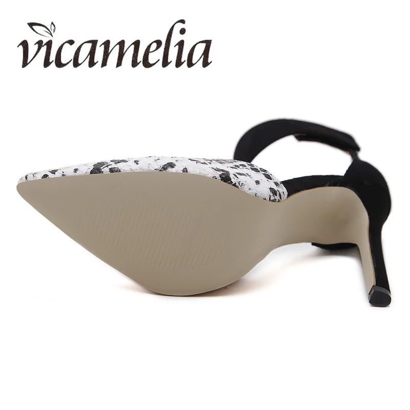 Vicamelia/женские туфли-лодочки на тонком высоком каблуке женская обувь со змеиным