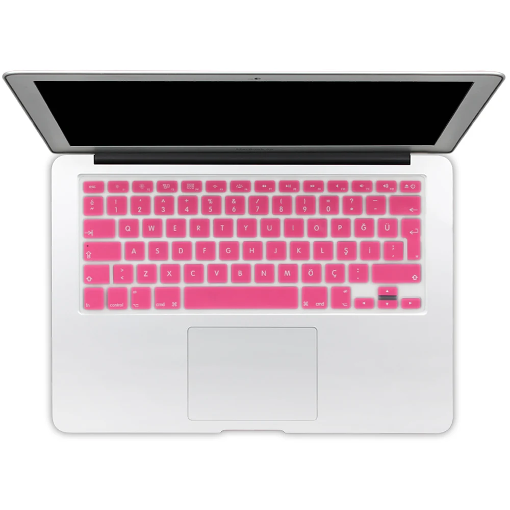 pink ЕС Турецкая версия силиконовая клавиатура протектор наклейки кожи для Apple Macbook Pro 13 15 17 retina Mac Air 13 крышка клавиатуры - Цвет: pink
