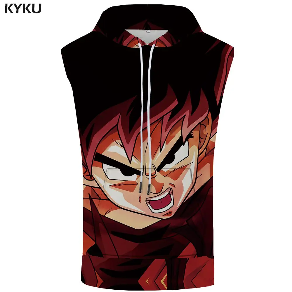 Tank Top 11 KYKU Dragon Ball топ с капюшоном рубашка Гоку война без рукавов желтый свитер жилет Стрингер мужская одежда хип хоп рок - Цвет: Tank Top 11