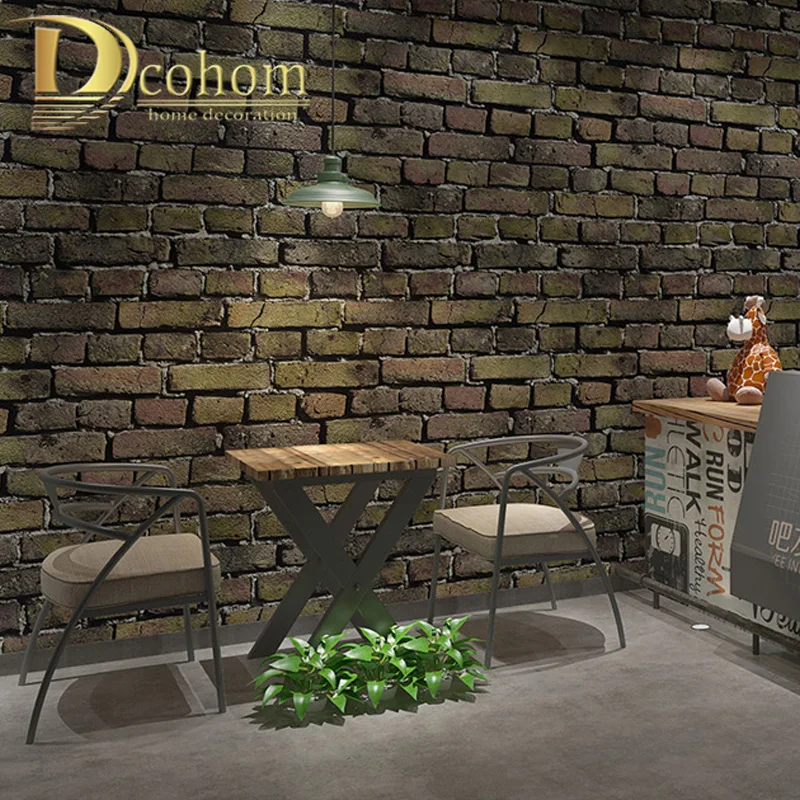 Пвх ретро промышленная чердачная настенная бумага красный черный желтый