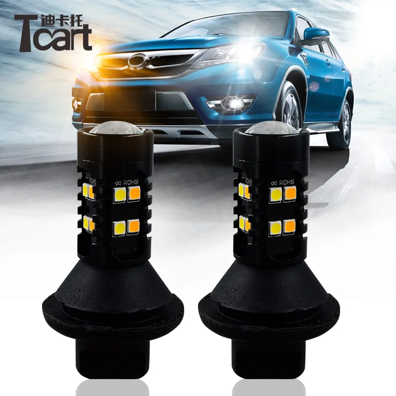 Tcart 2 шт. светодиодный CanBus BA15S 1156 BA15D 1157 P27W 3156 WY21W T20 7440 для автомобилей DRL дневные ходовые огни поворотники авто лампы